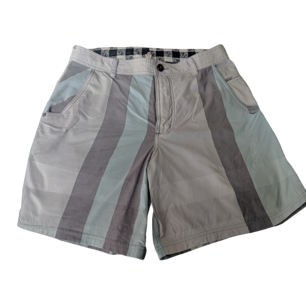 Lululemon Athletica Men's Gray and Blue Striped Shorts